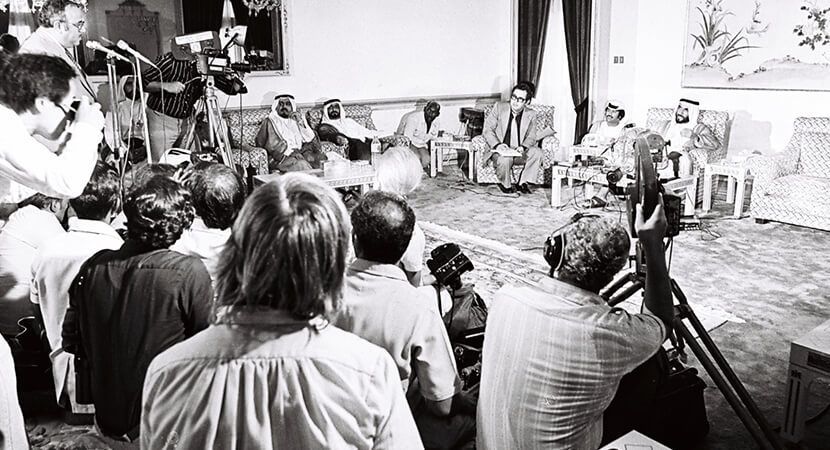 The late Sheikh Ahmed bin Hamed Al Hamed was appointed as the Minister of Media in the 1st Cabinet after the foundation of the UAE, in addition to the establishment of Ras Al Khaimah Radio.